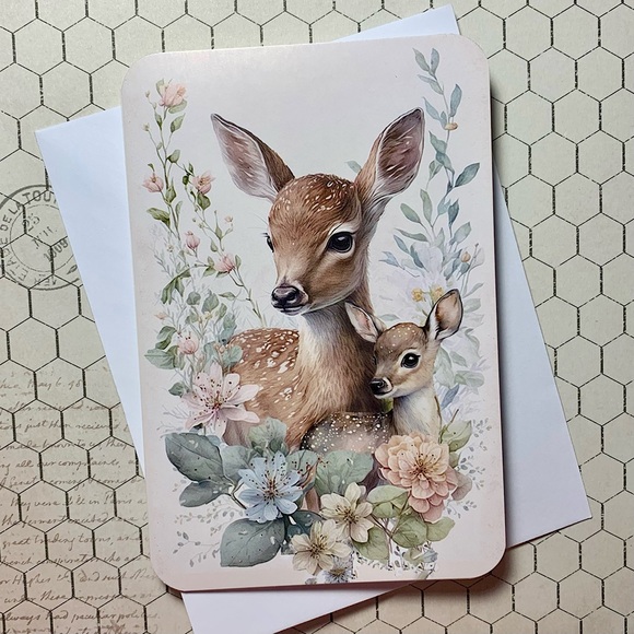 Hand Crafted Other - 5 for $25💌 Handmade Deer Greeting Card